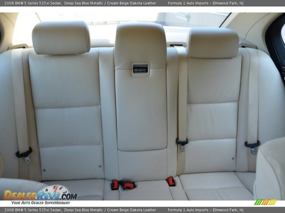 2008 BMW 5 Series 535xi Sedan Deep Sea Blue Metallic / Cream Beige Dakota Leather Photo #25