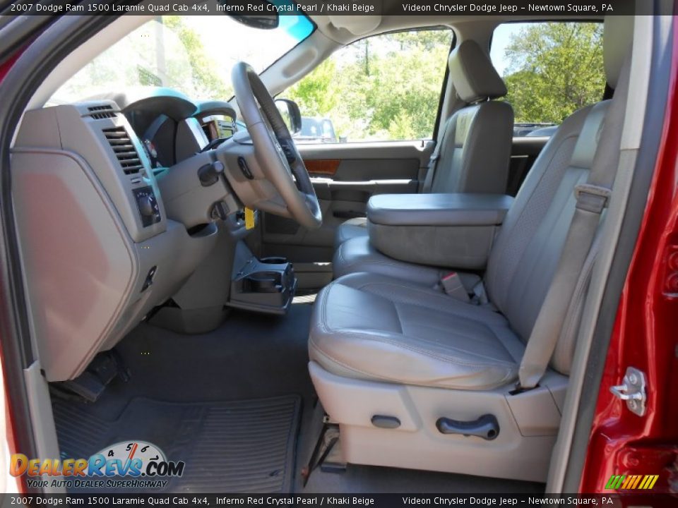 2007 Dodge Ram 1500 Laramie Quad Cab 4x4 Inferno Red Crystal Pearl / Khaki Beige Photo #10