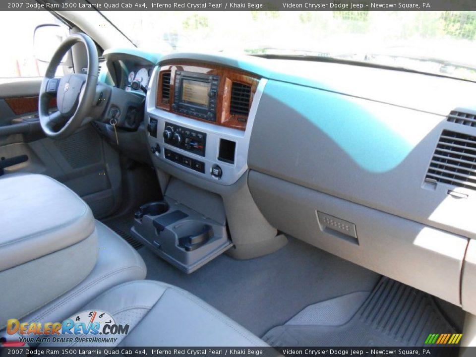 2007 Dodge Ram 1500 Laramie Quad Cab 4x4 Inferno Red Crystal Pearl / Khaki Beige Photo #12