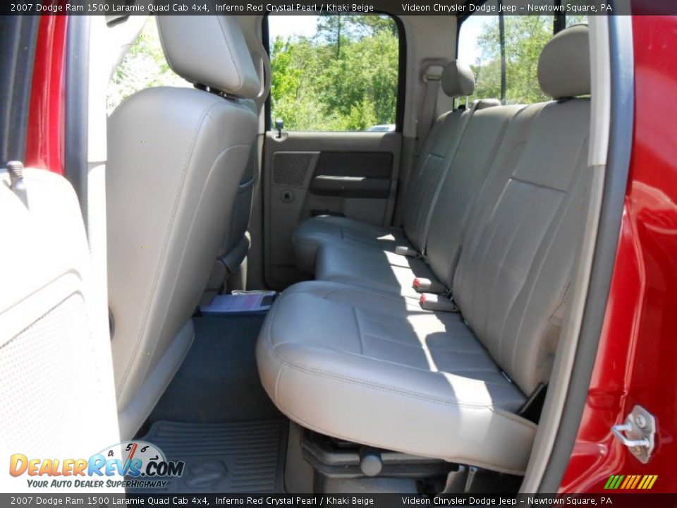 2007 Dodge Ram 1500 Laramie Quad Cab 4x4 Inferno Red Crystal Pearl / Khaki Beige Photo #17