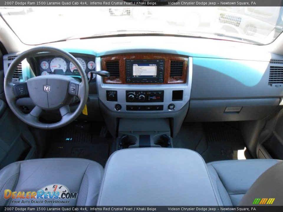 2007 Dodge Ram 1500 Laramie Quad Cab 4x4 Inferno Red Crystal Pearl / Khaki Beige Photo #18