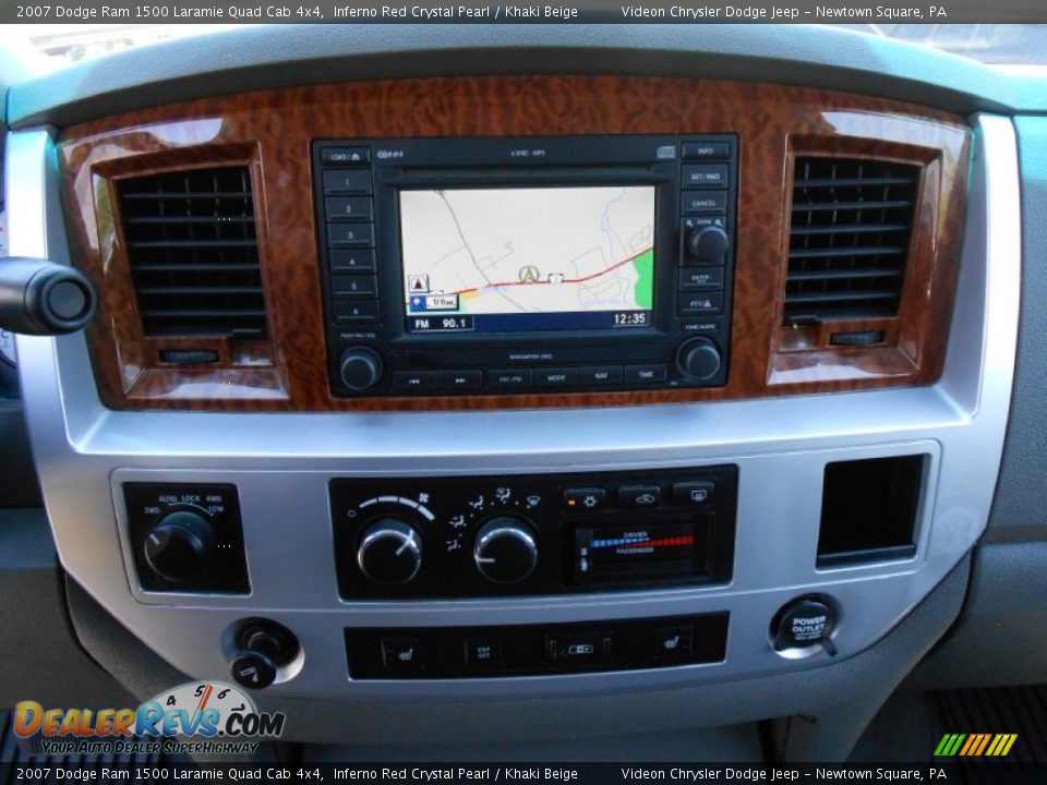 2007 Dodge Ram 1500 Laramie Quad Cab 4x4 Inferno Red Crystal Pearl / Khaki Beige Photo #23