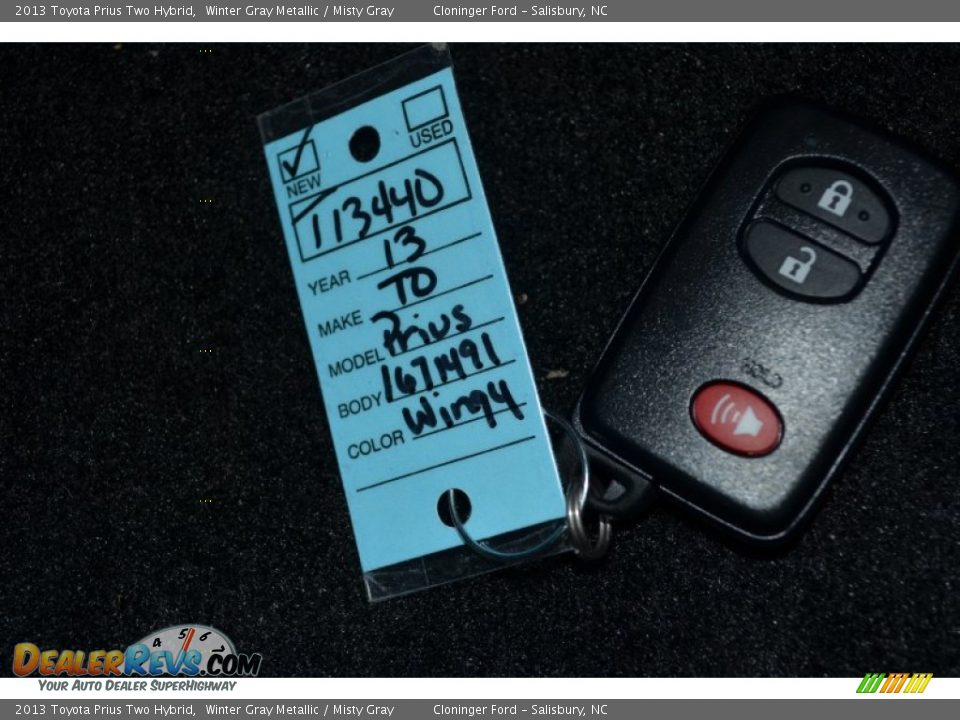 2013 Toyota Prius Two Hybrid Winter Gray Metallic / Misty Gray Photo #21