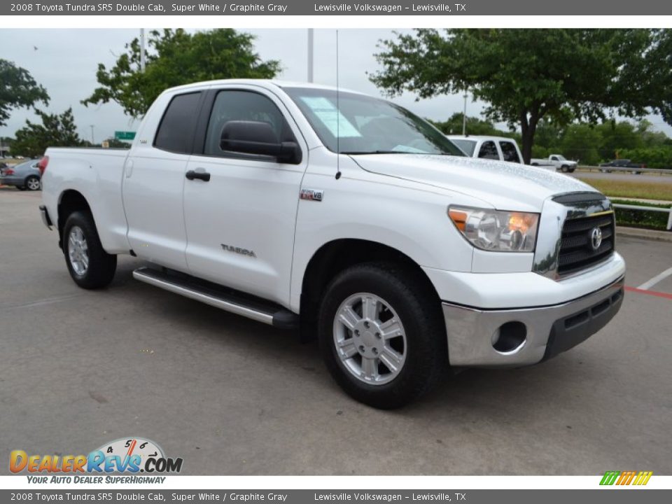 2008 Toyota Tundra SR5 Double Cab Super White / Graphite Gray Photo #7