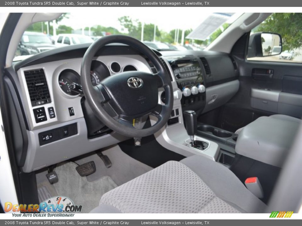 2008 Toyota Tundra SR5 Double Cab Super White / Graphite Gray Photo #14