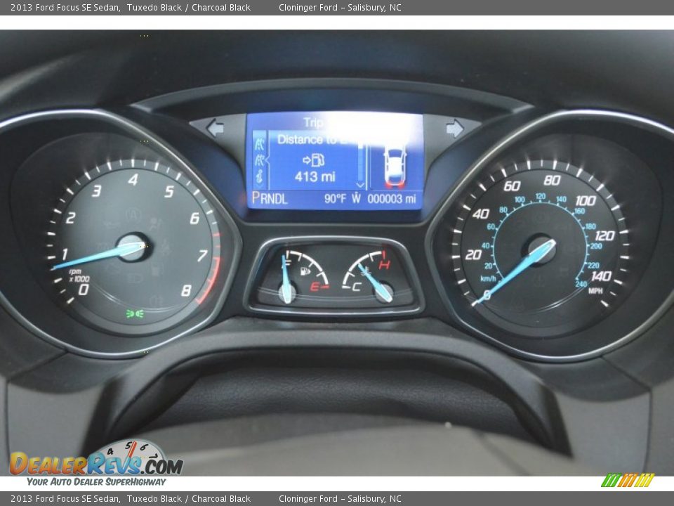 2013 Ford Focus SE Sedan Tuxedo Black / Charcoal Black Photo #13