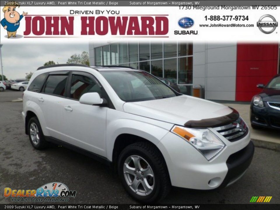 2009 Suzuki XL7 Luxury AWD Pearl White Tri Coat Metallic / Beige Photo #1