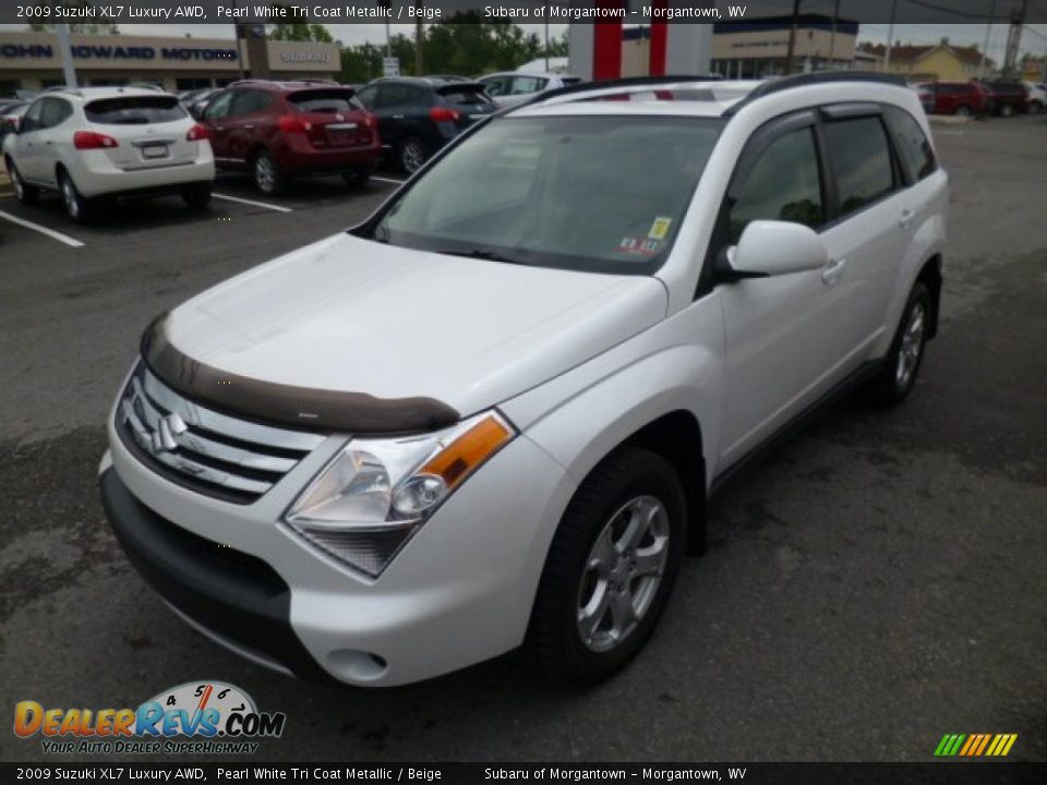 2009 Suzuki XL7 Luxury AWD Pearl White Tri Coat Metallic / Beige Photo #3