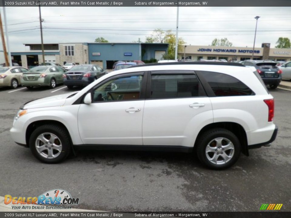 2009 Suzuki XL7 Luxury AWD Pearl White Tri Coat Metallic / Beige Photo #8