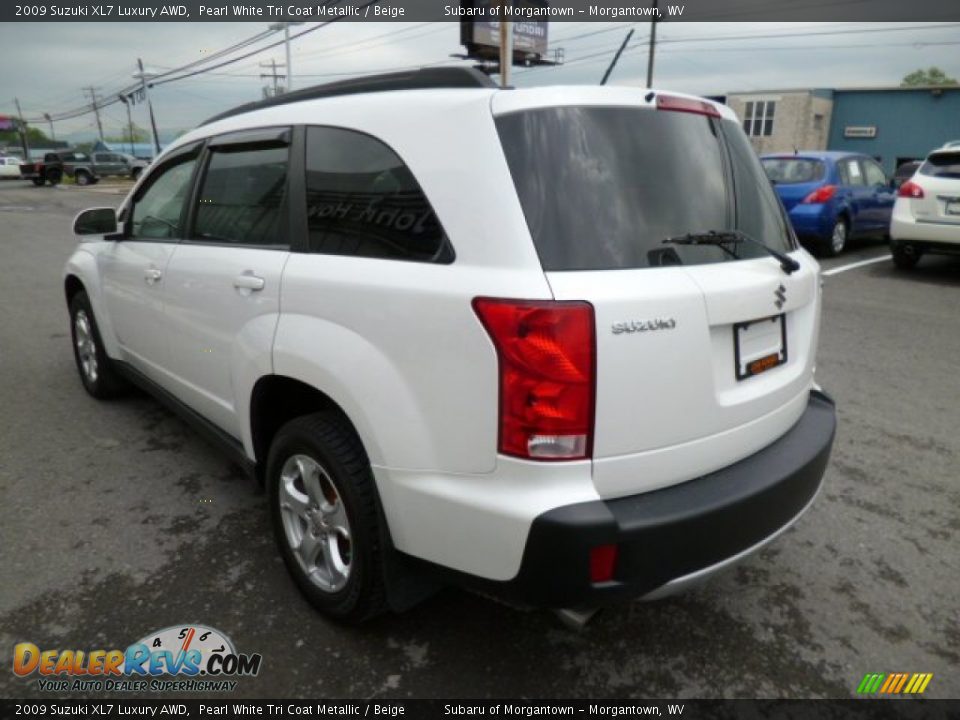 2009 Suzuki XL7 Luxury AWD Pearl White Tri Coat Metallic / Beige Photo #9