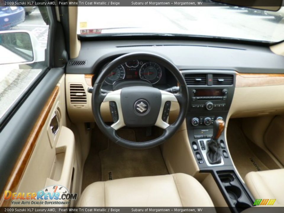 2009 Suzuki XL7 Luxury AWD Pearl White Tri Coat Metallic / Beige Photo #15