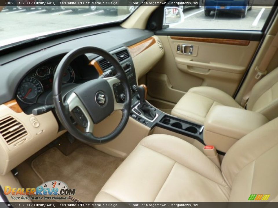 2009 Suzuki XL7 Luxury AWD Pearl White Tri Coat Metallic / Beige Photo #16