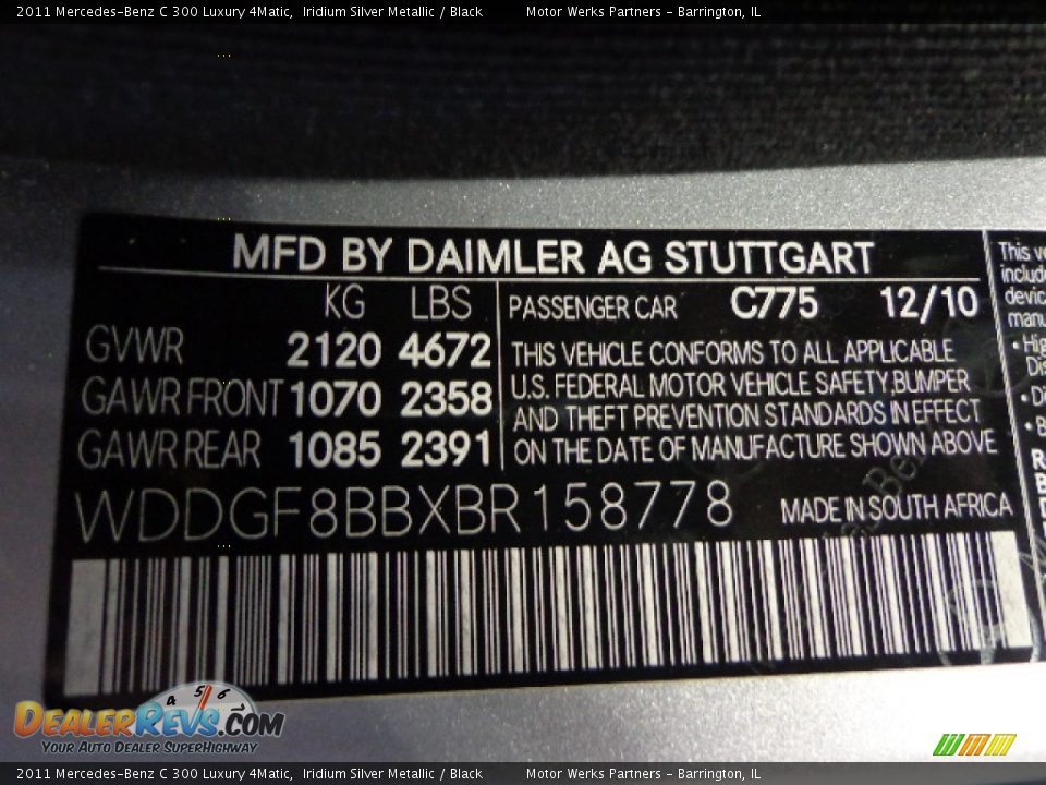 2011 Mercedes-Benz C 300 Luxury 4Matic Iridium Silver Metallic / Black Photo #20