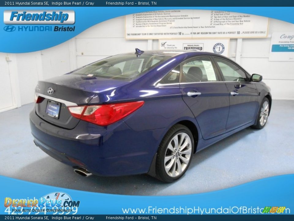 2011 Hyundai Sonata SE Indigo Blue Pearl / Gray Photo #6
