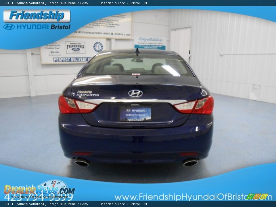 2011 Hyundai Sonata SE Indigo Blue Pearl / Gray Photo #7