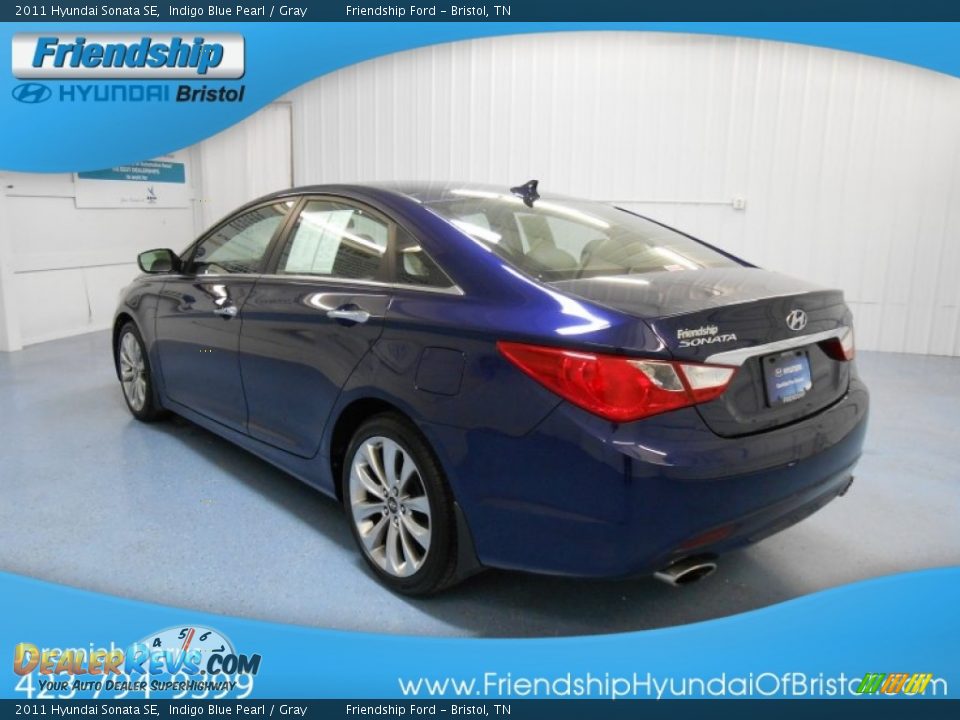 2011 Hyundai Sonata SE Indigo Blue Pearl / Gray Photo #8