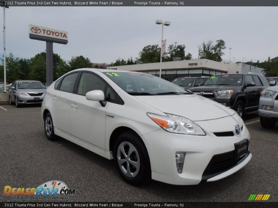 2012 Toyota Prius 3rd Gen Two Hybrid Blizzard White Pearl / Bisque Photo #1