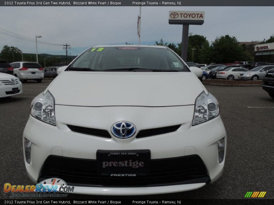 2012 Toyota Prius 3rd Gen Two Hybrid Blizzard White Pearl / Bisque Photo #2