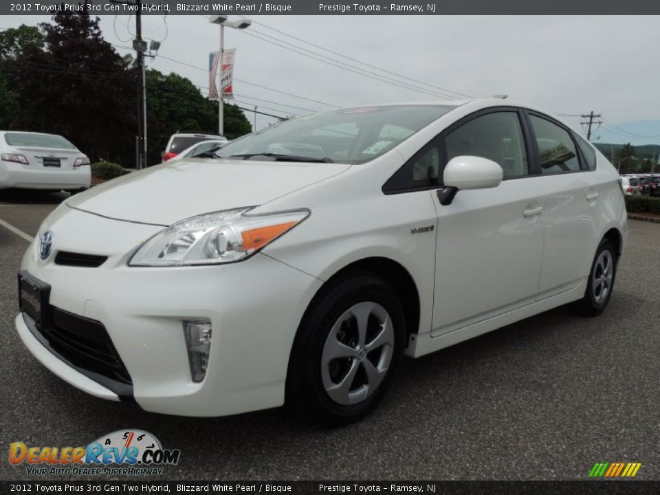 2012 Toyota Prius 3rd Gen Two Hybrid Blizzard White Pearl / Bisque Photo #3
