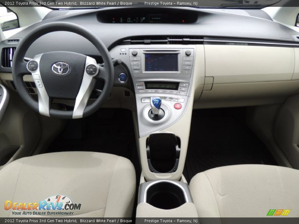 2012 Toyota Prius 3rd Gen Two Hybrid Blizzard White Pearl / Bisque Photo #8