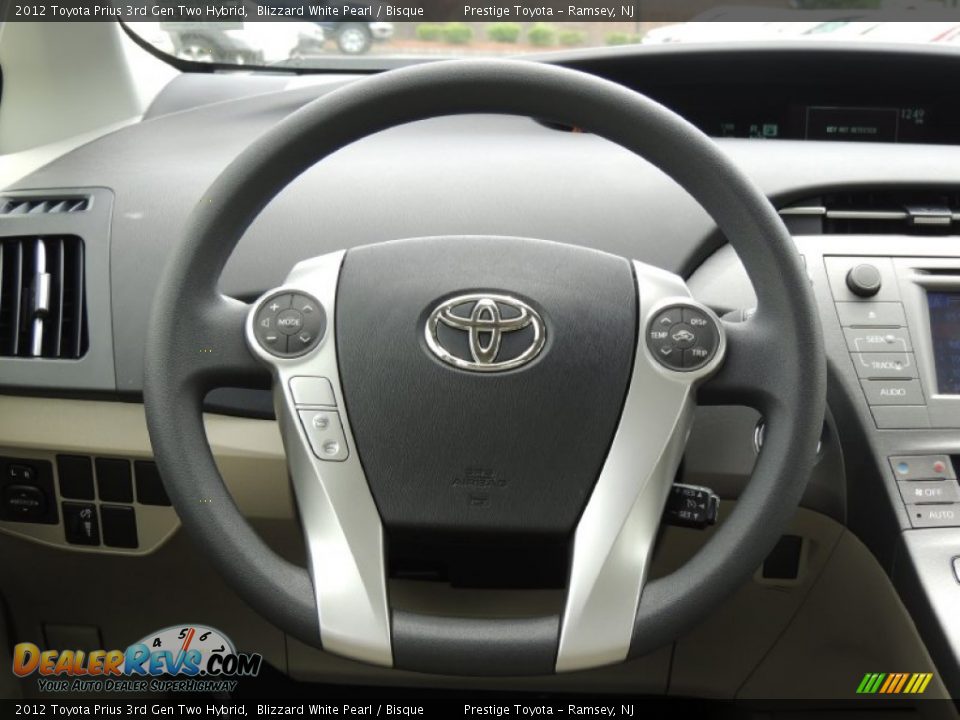 2012 Toyota Prius 3rd Gen Two Hybrid Blizzard White Pearl / Bisque Photo #9