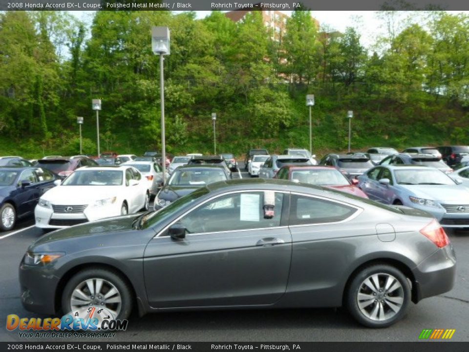 2008 Honda Accord EX-L Coupe Polished Metal Metallic / Black Photo #2