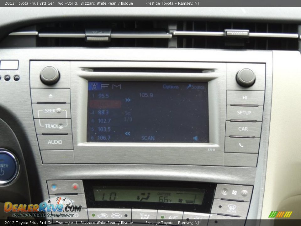 2012 Toyota Prius 3rd Gen Two Hybrid Blizzard White Pearl / Bisque Photo #11
