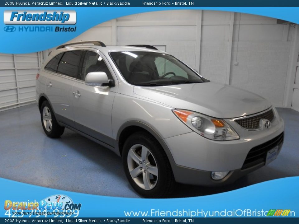 2008 Hyundai Veracruz Limited Liquid Silver Metallic / Black/Saddle Photo #4