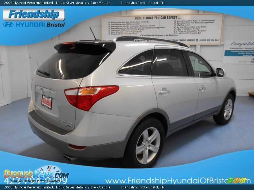 2008 Hyundai Veracruz Limited Liquid Silver Metallic / Black/Saddle Photo #6