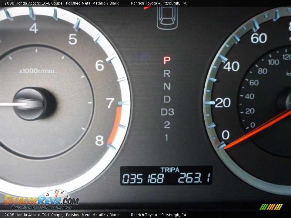 2008 Honda Accord EX-L Coupe Polished Metal Metallic / Black Photo #9