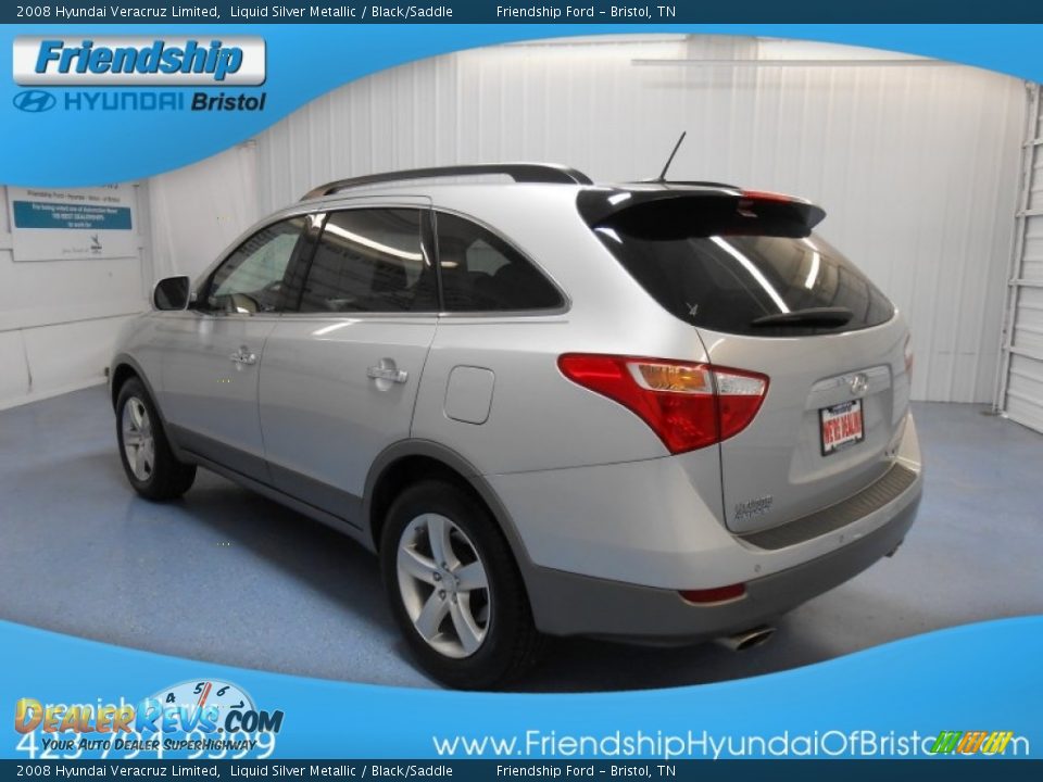 2008 Hyundai Veracruz Limited Liquid Silver Metallic / Black/Saddle Photo #8
