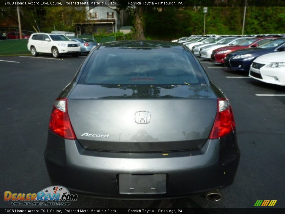 2008 Honda Accord EX-L Coupe Polished Metal Metallic / Black Photo #12