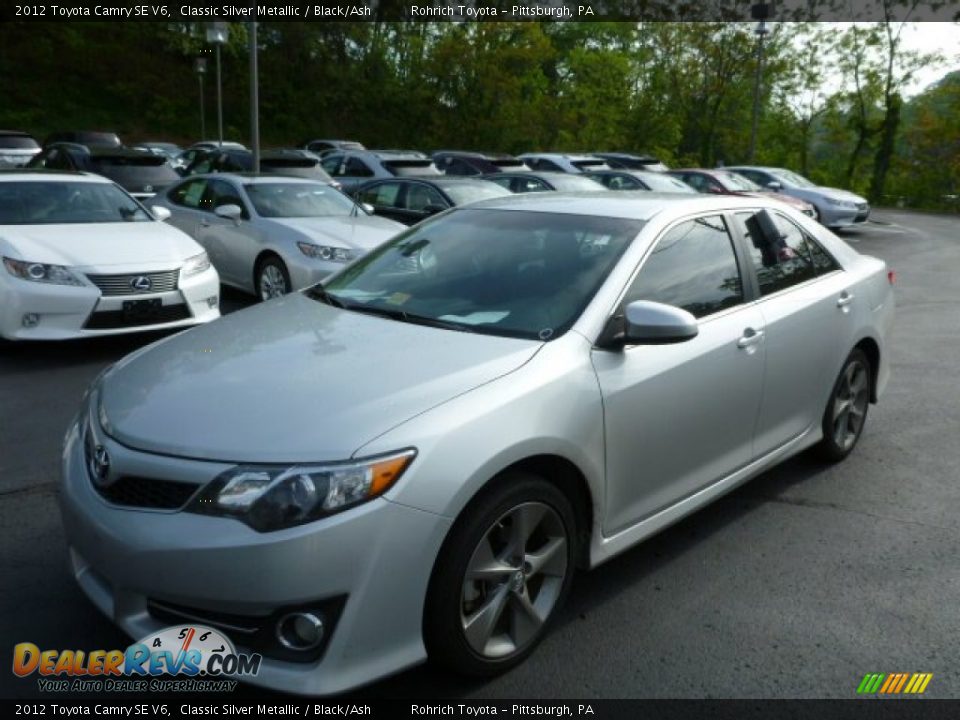 2012 Toyota Camry SE V6 Classic Silver Metallic / Black/Ash Photo #3