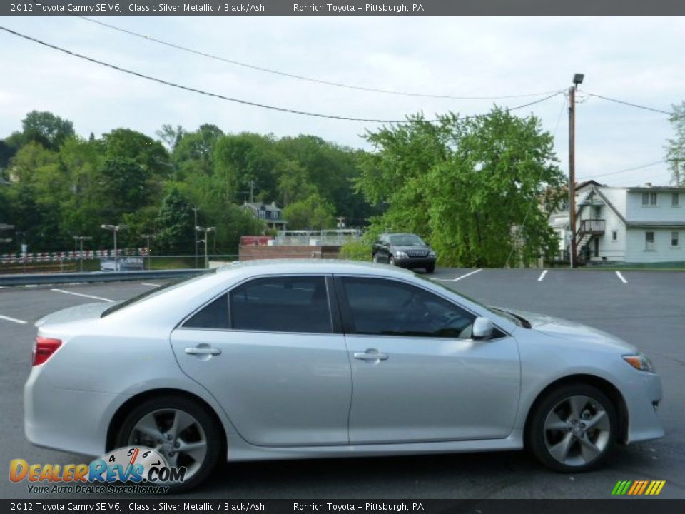 2012 Toyota Camry SE V6 Classic Silver Metallic / Black/Ash Photo #10