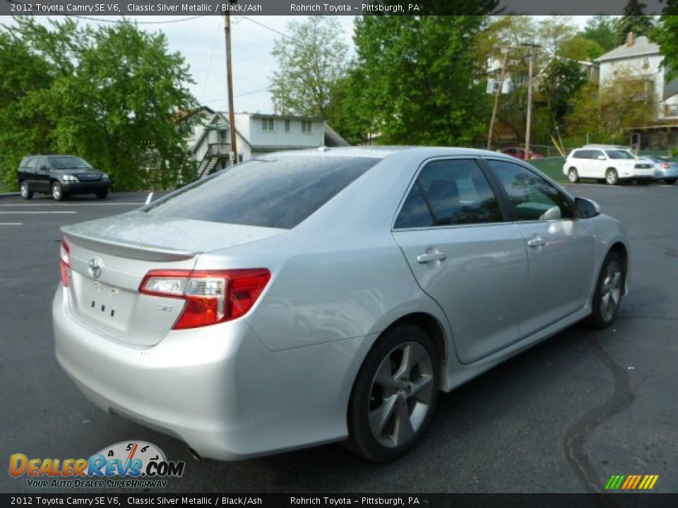 2012 Toyota Camry SE V6 Classic Silver Metallic / Black/Ash Photo #11
