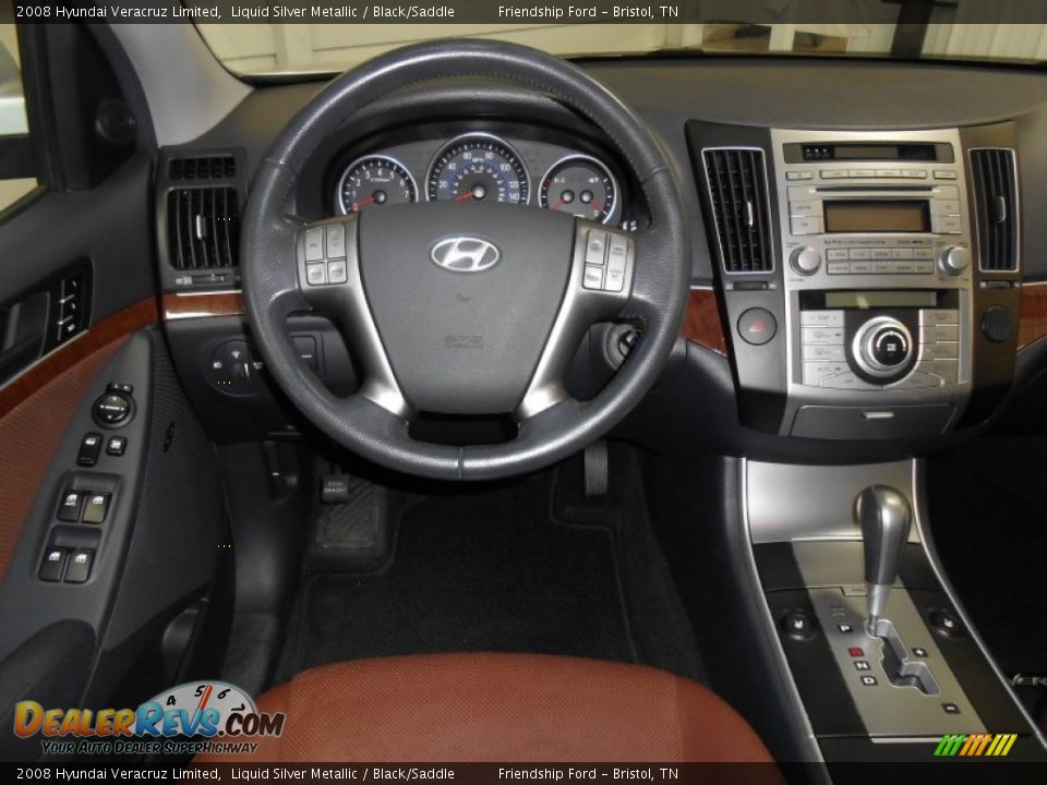 2008 Hyundai Veracruz Limited Liquid Silver Metallic / Black/Saddle Photo #26