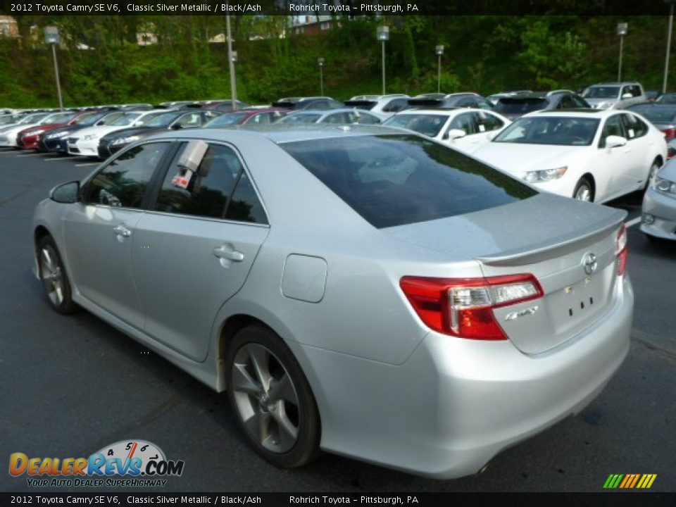 2012 Toyota Camry SE V6 Classic Silver Metallic / Black/Ash Photo #13