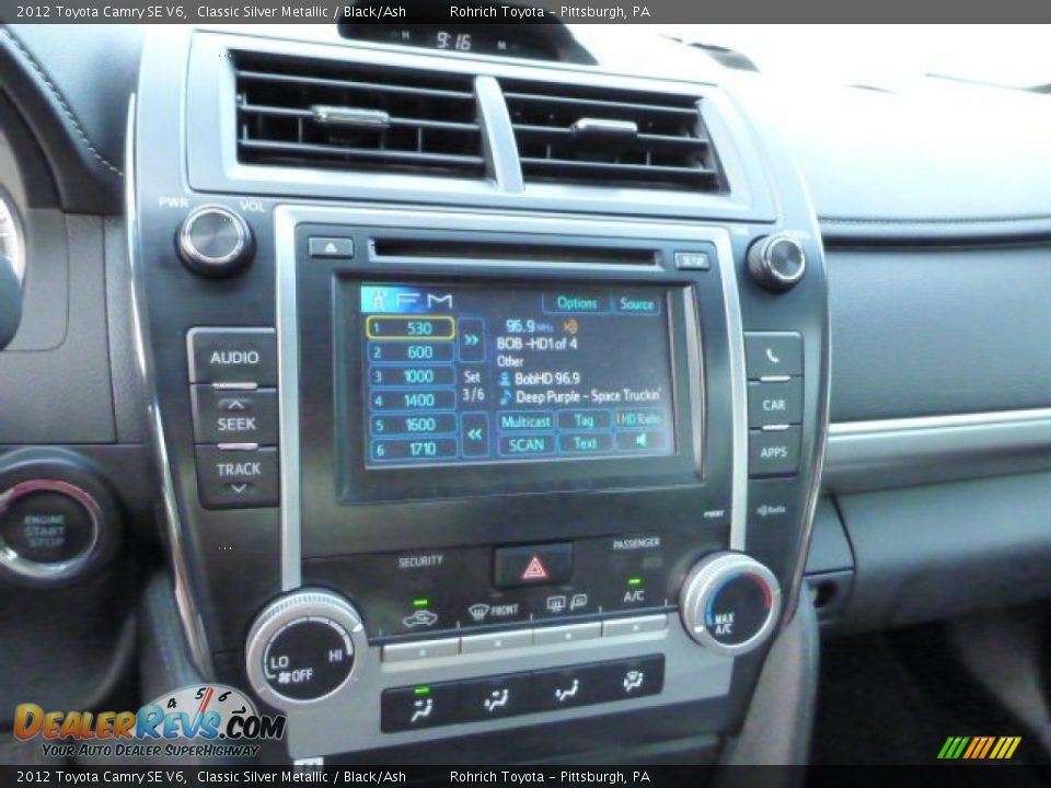 2012 Toyota Camry SE V6 Classic Silver Metallic / Black/Ash Photo #19