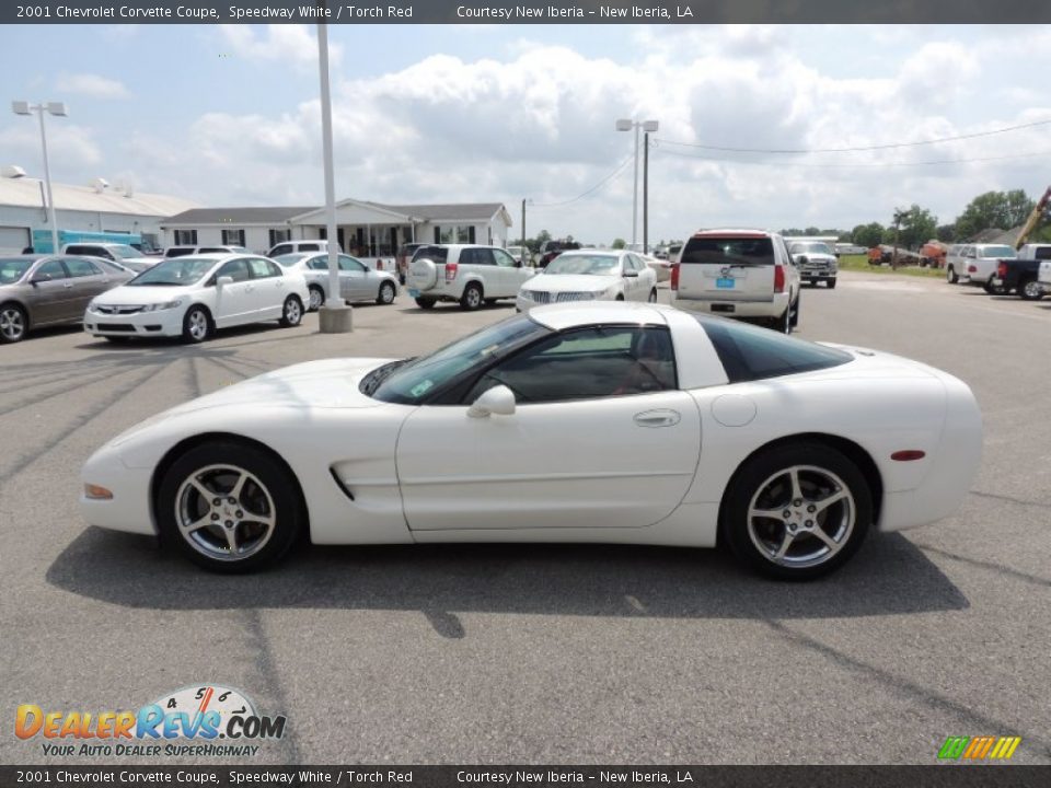 2001 Chevrolet Corvette Coupe Speedway White / Torch Red Photo #5