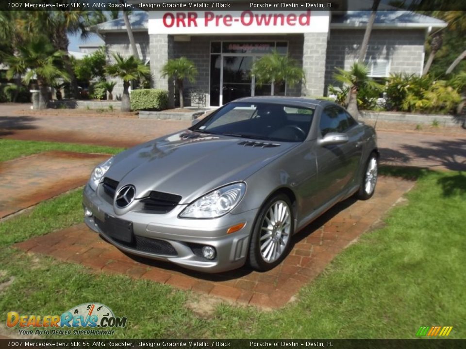 2007 Mercedes-Benz SLK 55 AMG Roadster designo Graphite Metallic / Black Photo #1