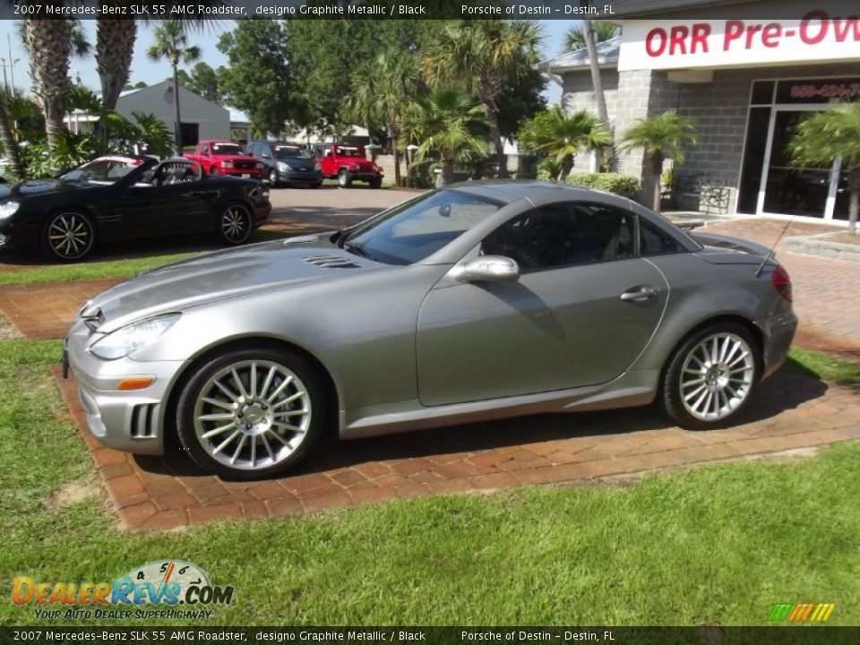 2007 Mercedes-Benz SLK 55 AMG Roadster designo Graphite Metallic / Black Photo #2