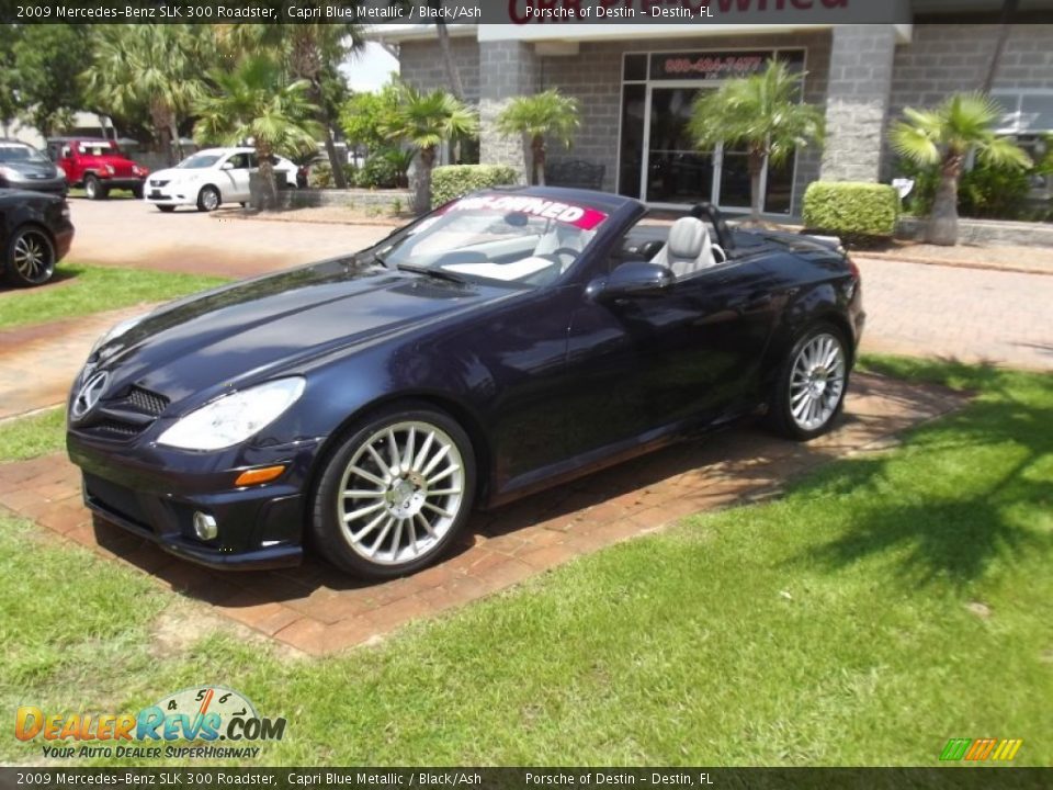 2009 Mercedes-Benz SLK 300 Roadster Capri Blue Metallic / Black/Ash Photo #10