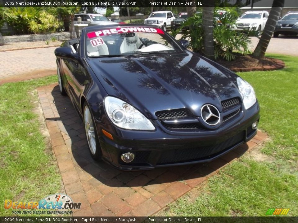 2009 Mercedes-Benz SLK 300 Roadster Capri Blue Metallic / Black/Ash Photo #14