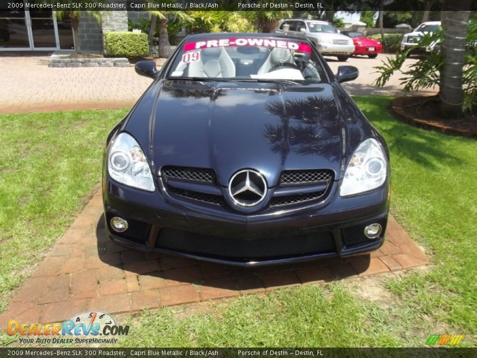 2009 Mercedes-Benz SLK 300 Roadster Capri Blue Metallic / Black/Ash Photo #15