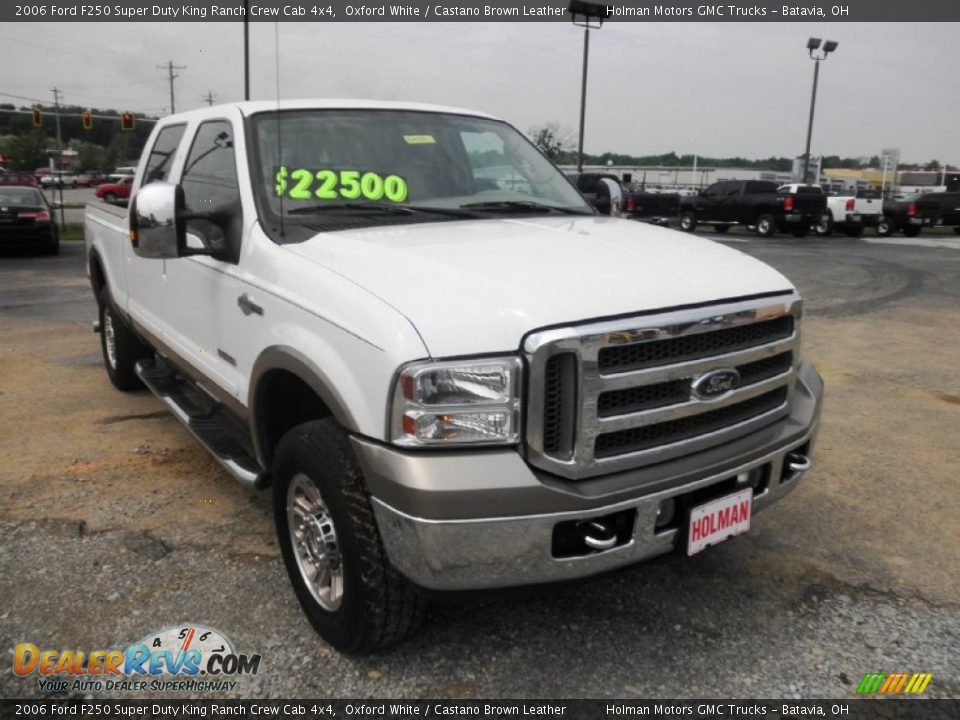2006 Ford F250 Super Duty King Ranch Crew Cab 4x4 Oxford White / Castano Brown Leather Photo #2