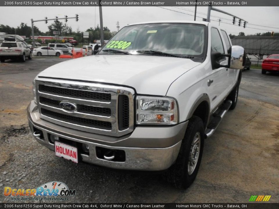 2006 Ford F250 Super Duty King Ranch Crew Cab 4x4 Oxford White / Castano Brown Leather Photo #3