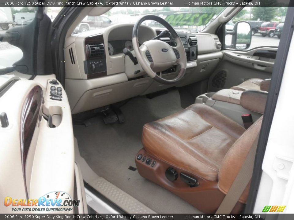 Castano Brown Leather Interior - 2006 Ford F250 Super Duty King Ranch Crew Cab 4x4 Photo #9