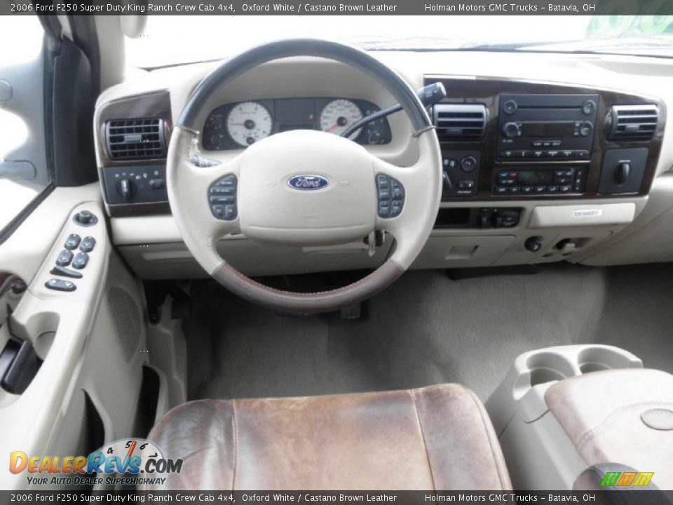 2006 Ford F250 Super Duty King Ranch Crew Cab 4x4 Oxford White / Castano Brown Leather Photo #22