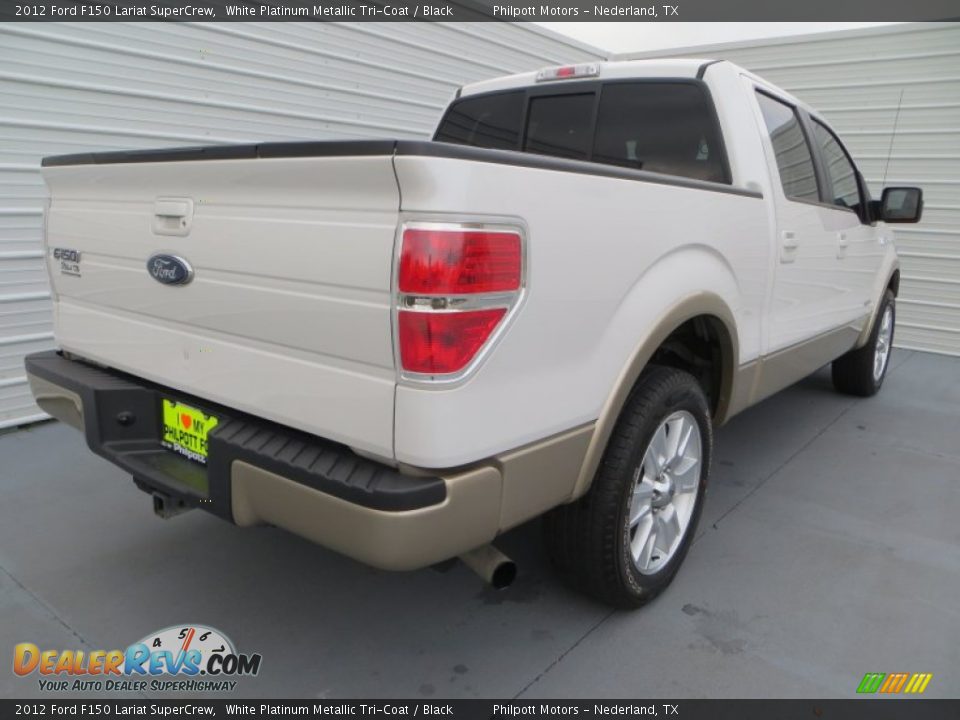 2012 Ford F150 Lariat SuperCrew White Platinum Metallic Tri-Coat / Black Photo #4