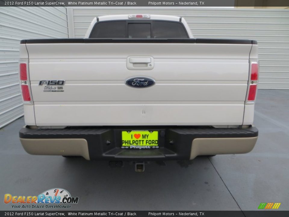 2012 Ford F150 Lariat SuperCrew White Platinum Metallic Tri-Coat / Black Photo #5